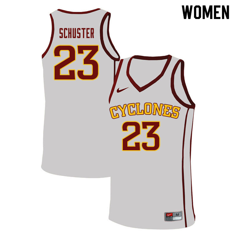 Women #23 Nate Schuster Iowa State Cyclones College Basketball Jerseys Sale-White - Click Image to Close
